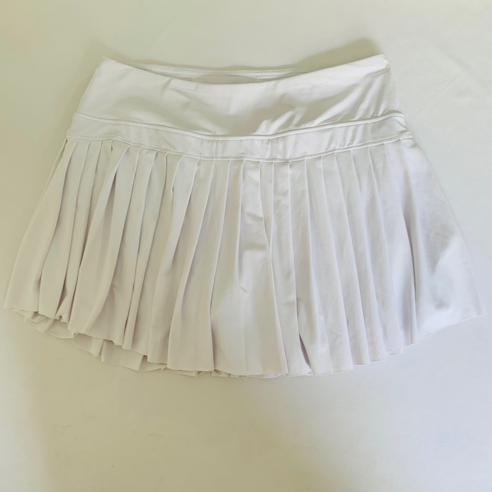 Kyodan Pleated Tennis Skirt Skort Women Large White Pockets Athletic Golf Preppy